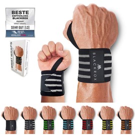 BLACKROX Handgelenkbandage Wrist Wraps Beast Killer 2x Handgelenkstütze Mann Frau Handgelenk Bandage für Sport, Fitness, Gym Bodybuilding powerlifting weightlifting kraftsport (Grau)