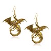 T-ztoss Gold Dinosaur Fantasy Statement Dragons Earrings Gothic Unique Animal