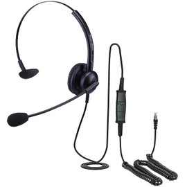 Headset for Polycom VVX 600 VVX 601 VVX 1500 VVX150 VVX 250 VVX 350 VVX 450 VoiP Phone Light weight Great noise cancelling mic Clear sound HD speaker Great in any office or home - EAR308 QD002P