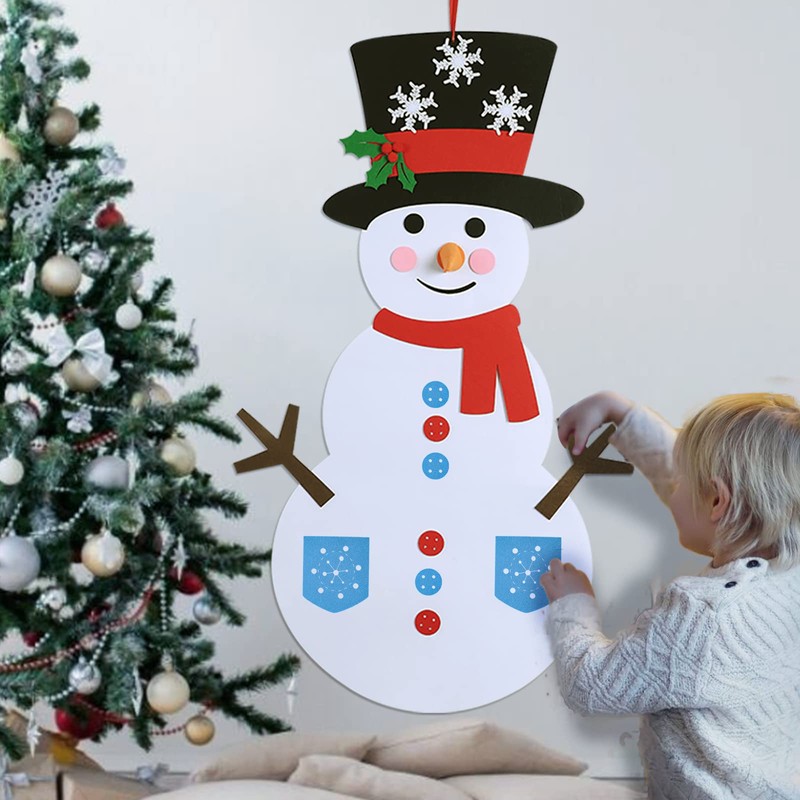 Max Fun Diy Felt Christmas Snowman Games Set with 58Pcs