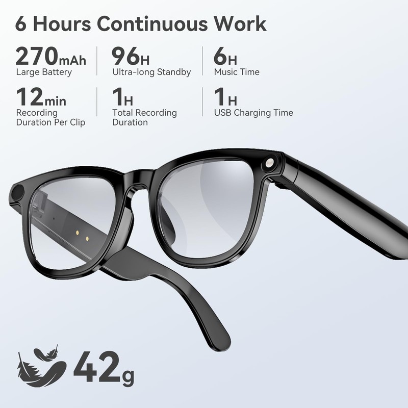 Vistefly AI Smart Glasses with Camera 12MP