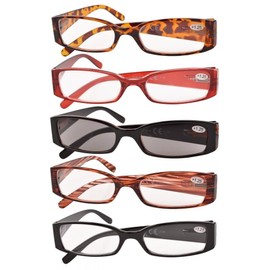 Eyekepper 5 Pairs Reading Glasses for Women Reading Inlcude Reader Sunglasses +1.00 Reading Eyeglasses