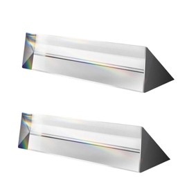 Loopunk 2 Pack 150mm/6 Inch Triangular Prism for Photography, Science, Teaching Light Spectrum, Physics and Taking Photos Pictures, Clear