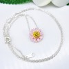 Hiqmic 925 Sterling Silver Cute Daisy Flower Pendant Necklace White