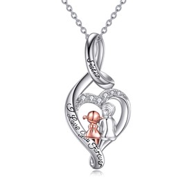 CRMAD Sister Gifts from Brother for Sister Sterling Silver Brother and Sister Infinity Necklace Jewelry for Birthday Christmas Gifts(Infinity)