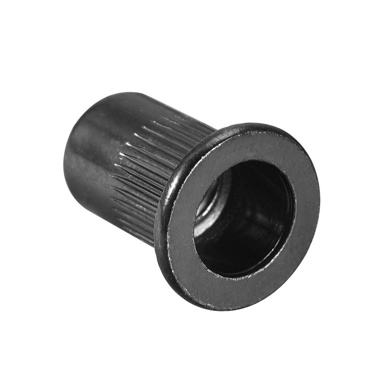 sourcing map M6 Rivet Nuts Carbon Steel Zinc-Plated Knurled Flat