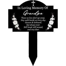 JNwhy Cemetery Decorations for Grave Metal Grave Decorations for Cemetery Grave Markers Decoration for Humans Waterproof (Grandpa)