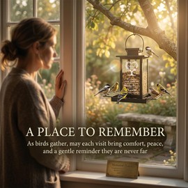 Sympathy Memorial Bird Feeders for Outdoors, Cardinal Grieving Gifts for Loss of Loved One, Grief Home Decor Keepsake Garden Outside, Remembrance Condolences Bereavement Funeral Gift Idea