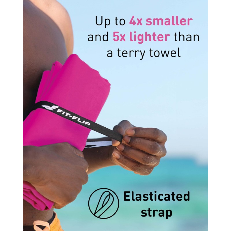 Fit-Flip Swimming towel - fast drying microfibre beach towel -