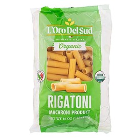 Organic Rigatoni, (16 oz x 4 Pack) Italian Pasta, Durum Wheat, Premium Quality, Product of Italy, L'Oro del Sud