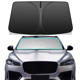Windshield Sun Shade for Jaguar F-Pace 2016-2025 Foldable Car Front Window Sunshade Double Layer 240 T Sun Visor Protector Reflective Cover Block UV Rays & Sun Heat Keep Your Car Cooler