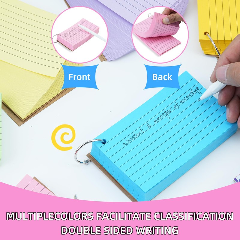 moinkerin Index Cards (Muticolor, A8)