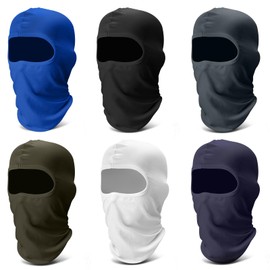 Jelbolin Balaclava Face Ski Mask: 6 Pack Breathable Full Face Cover for Men Women Full Head Masks Neck Gaiter, Dark