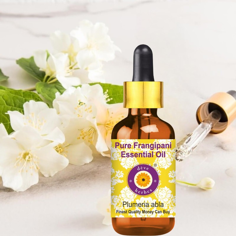 Deve Herbes Frangipani Essential Oil (Plumeria alba) with Glass Dropper