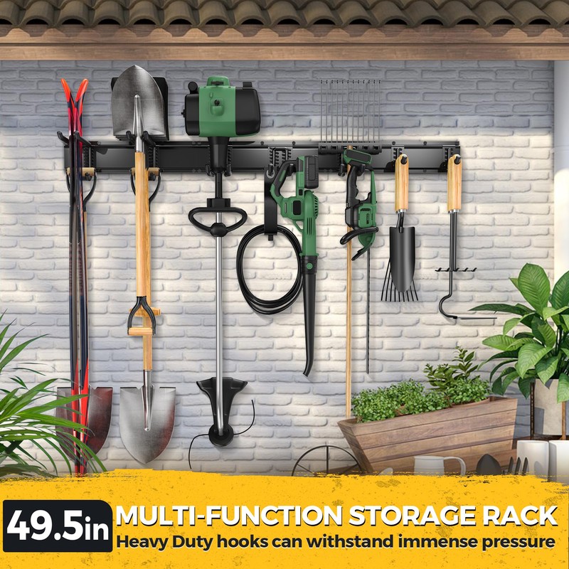LBT 49.5"Garage Tool Organizer Wall Mount 500lbs Garden Tool Organizer