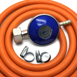 4.5kg BUTANE GAS REGULATOR With 2m HOSE + 2 CLIPS Fits Calor Gas 4.5kg Cylinders
