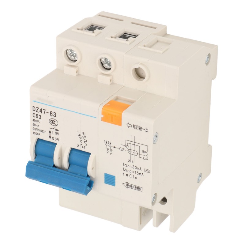 63A Circuit Breaker 2P Leakage Protection Air Switch DIN Rail