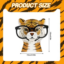 ELLECILA Wood Glasses Holder, 3D Wood Puzzle Eyeglass Holder, Novelty Shape Glasses Holder, Animal Spectacle Holder, Sunglass Display Stand for Adults and Kids(Tiger)