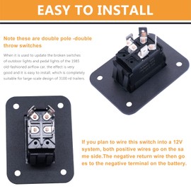 Taiss On-Off Switch 12V 20A 4 Pins DPST Rocker Switch Panel RV Light Switch For RV Trailers Camper Boats KCD2-7-201-B1-DZ-BZ