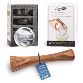 Masontops Pickle Packer Vegetable Tamper & Pickle Pebble Glass Weight Fermentation Tool Set - Wide Mouth Canning Kits