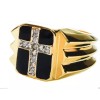 jkc Cross Ring 11 cz 1.1 Carat 18K Gold Overlay
