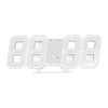 3D LED Wall Clock Minimalist White Frame Digital Wall Alarm