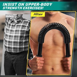 Power Twister Bar (66LB) – Arm & Forearm Workout Equipment for Men & Women, Heavy Duty Spring Steel Wrist & Chest Strengthener with Non-Slip Handles, Home Gym Fitness Tool