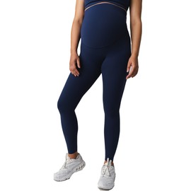 Vitality Cloud II Women's Maternity Pants - Comfortable Over-Bump Stretch Leggings for Work, Casual, and Everyday Wear - Essential Maternity Clothes and Pregnancy Must Haves- Sapphire, Sizes 2XS - 4XL