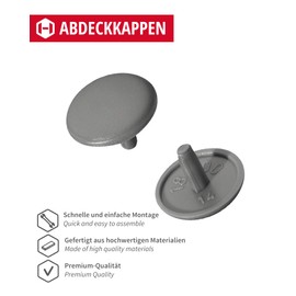 Gedotec Furniture Cover Caps Round | Pack of 20 Screw Caps for Headhole Hole PZ2 | H1115 | Covers Diameter 12 x 2.5 mm | Closure Plugs Plastic Dust Grey | End Caps for Drill Holes