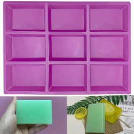 Molde rectangular de silicona para jabón de 4 onzas, moldes de jabón grandes para hacer jabón, molde de silicona rectangular para jabón
