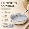 Kikcoin 12 INCH Ceramic Nonstick Deep Frying Pan with Lid,