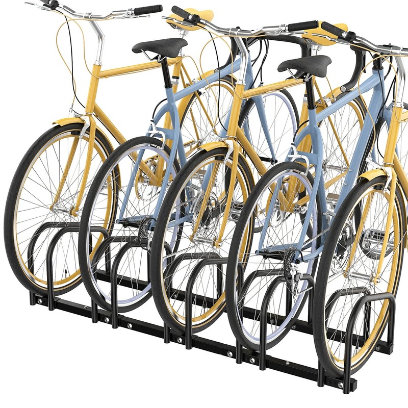 WALMANN 5 Bikes Floor Bike Stand, Bike Parking Rack Garage