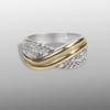 YURSHJAM 18K Gold-plated Crossover Band Ring Designer Two Tone Wheat