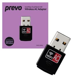Prevo AC600 Dual Band USB WiFi Adapter, 600Mbps, USBW5 For Desktop Computer And Laptop