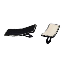 2 Pieces PU-leather Snap Hair Clips Decorated with Rhinestone Classic BB Hair Clips Hairpin Hair Clips Rectangle Snap Hair Clips Hair Accessories for Women Ladies