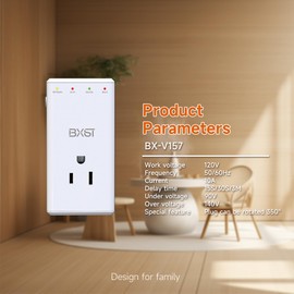 BXST 5-15(120V) Brownout Surge Protector for Refrigerator TV One Outlet Plug Surge Protector High and Low Voltage Electronic Single Outlet Power Surge Protector for Home/Office 140J