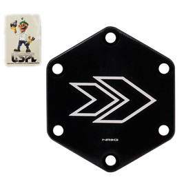 NRG Aluminum Steering Wheel Horn Delete Plate w Arrow STR-620WT + USPL AIR FRESHENER