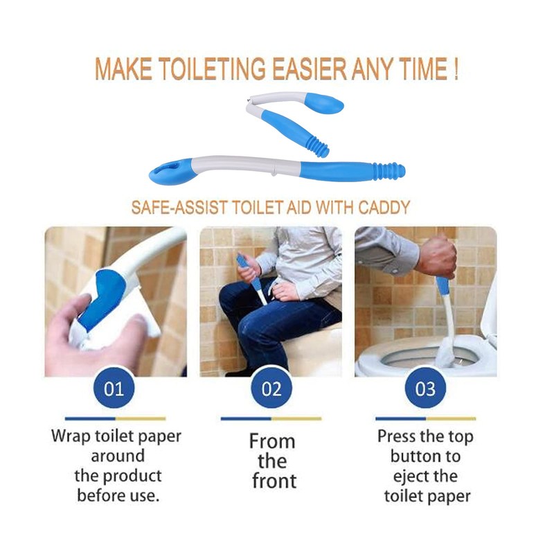Folding Bottom Wiper, Self-Assist Toilet Aids for Wiping Bathroom Mobility