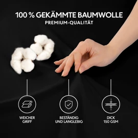 Dreamzie Premium fitted sheet 70 x 200 cm, fitted sheet for thick mattresses up to 12 cm, bed sheet 100% jersey cotton, 150 g/m², Oeko-Tex certified - black