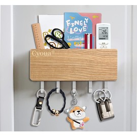 Cyoua Key Hook, Entryway, Wall Mounted, Key Hanger, Key Box, Key Holder, Wall Mount, Storage Case, Stylish, Double-Sided Tape, Screws, Door Mask, Entryway/Office, White