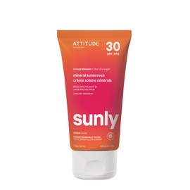 ATTITUDE ATTITUDE Mineral Sunscreen with Zinc Oxide, SPF 30, EWG Verified, Broad Spectrum UVA/UVB Protection, Dermatologically Tested, Vegan, Orange Blossom, 5.2 Ounces