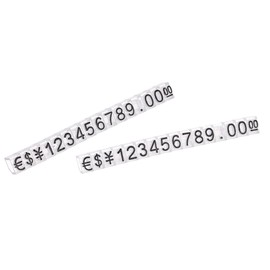 MECCANIXITY Adjustable Removable Mini Cube Price Tag Display Number Letter Price Label Stand Block Kit for Shop Counter Black on Clear,3.3x5.6mm,10 Sets