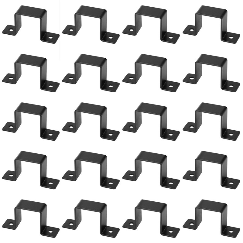 GBGS 20 Pcs Black Square Tube Strap Clamp for 2"