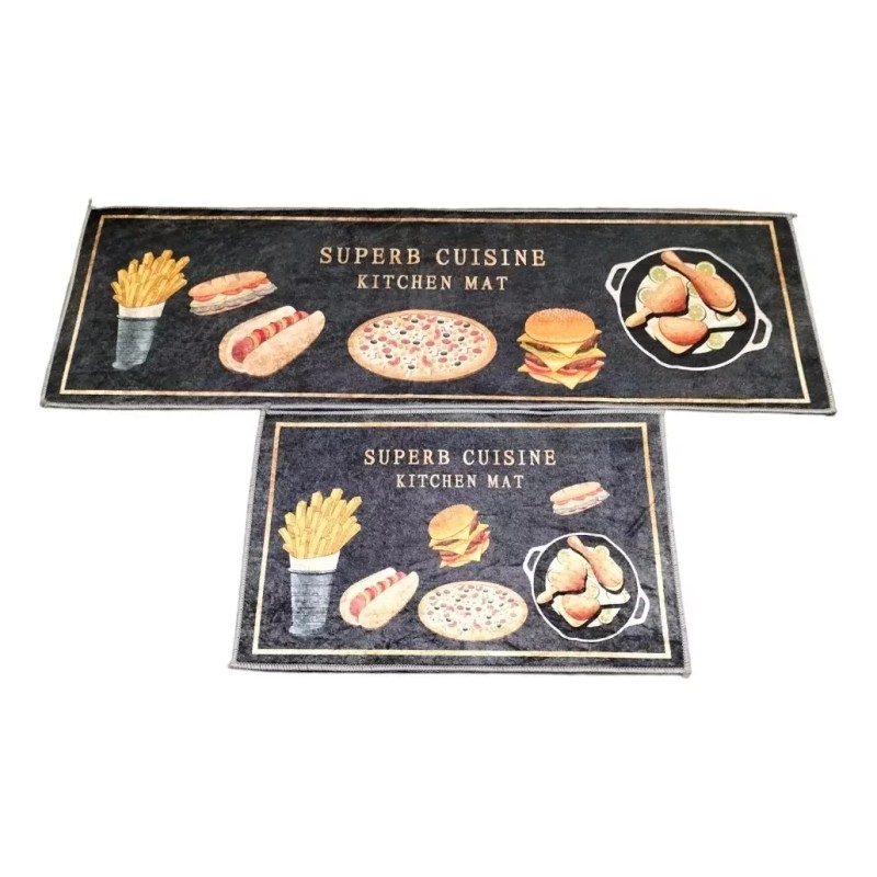 Franmova Juego De Tapetes Antiderrapante Para Cocina 2 Pz.