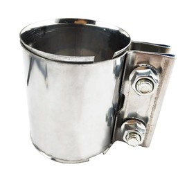 MOCNT Exhaust Clamp Pipe Connector 2 Inch Butt Joint Exhaust Band Clamp Stainless Steel Exhaust Pipe Sleeve Connector Exhaust Muffler Tube Pipe Clamp Coupler 87mm Length