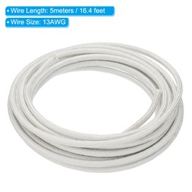 PATIKIL 16.4Ft 13AWG High Temperature Wire, -76-932 Degrees Fahrenheit Mica Glass Fiber Solid Electric Wire Insulated Heat Resistant Electronical Single Stranded Cable for Boiler Heater