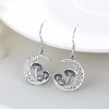 Mushroom Earrings 925 Sterling Silver Celtic Knot Crescent Moon Dangle