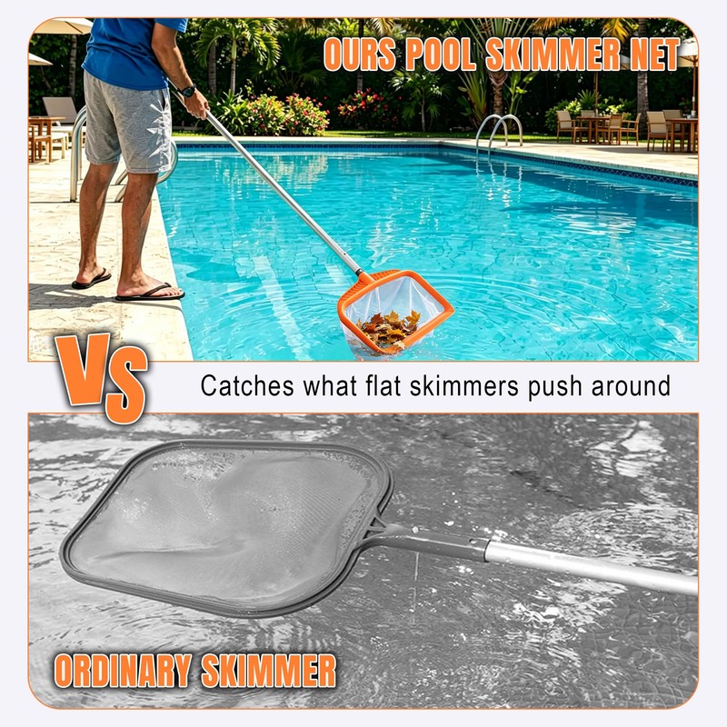 Asly YardMngSter Pool Cleaning Kit, 7.5Ft Aluminum Telescoping Pole with