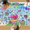 ZKFSIE Easter Coloring Tablecloth, 76x183cm Easter Tablecloth with 12 pcs
