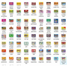 Unbranded 9 pack VENDING MACHINE CANDY STICKERS LABELS  NUTRITION 2.5" QUICK & FREE Ship